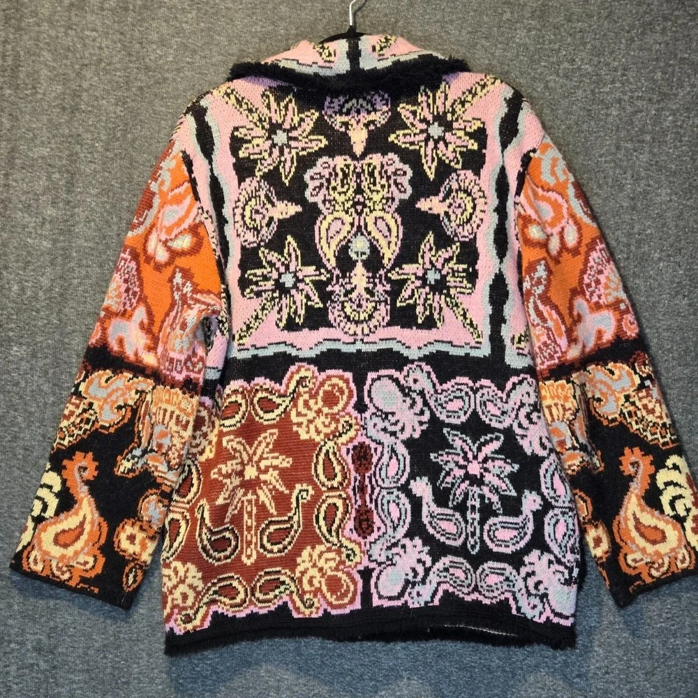 Farm Rio Women's Black Sweet Mermaids Knit Wool Jacket Size XS - Picture 9 of 9